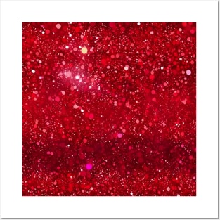 Aesthetic Glitter Pattern Red Posters and Art